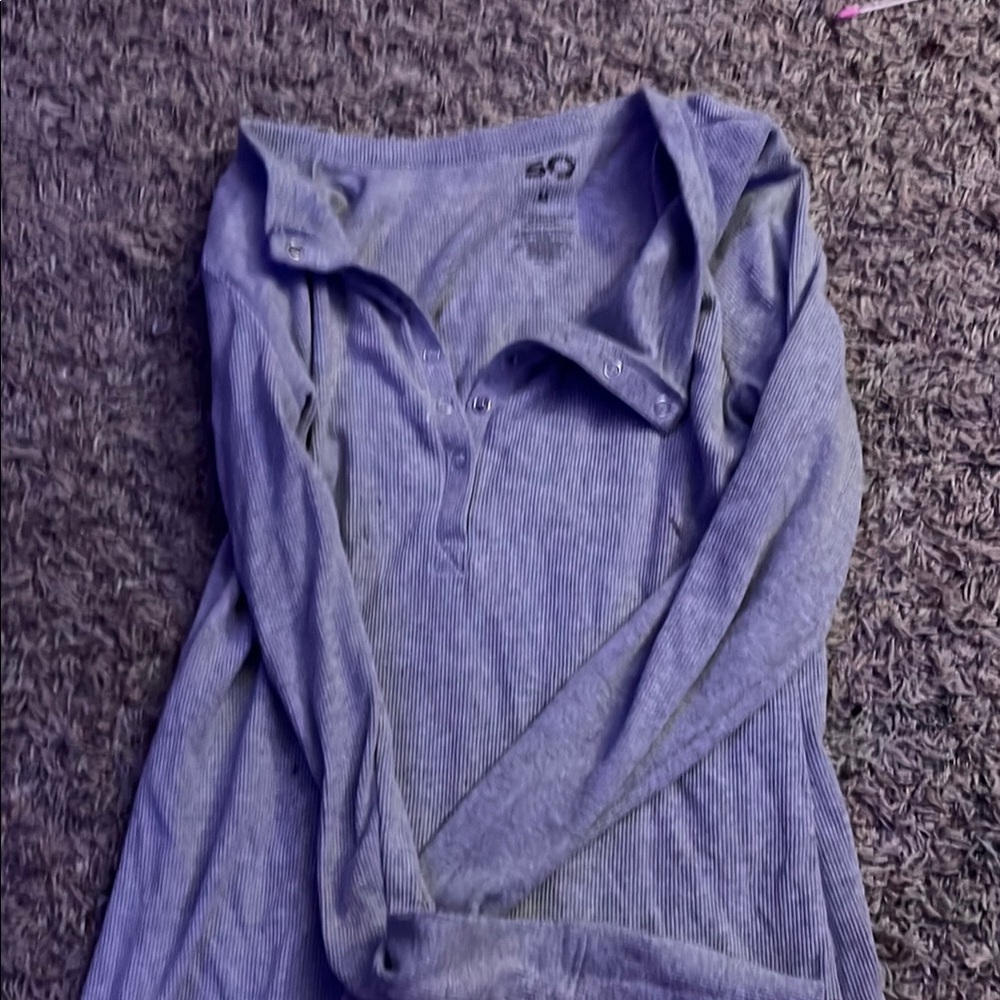 SO Heathered Blue Long Sleeve Top